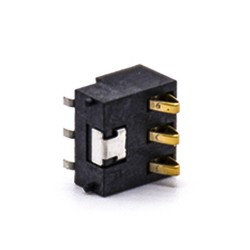 3 Pin DC Power Connector 7.0H Gold Plating PCB Mount 2.5PH Horizontal Battery Connector