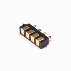 4 Pin Pogo Connector Multi Pin Series 2.5MM Solder Flat Type 4 Pin Brass Gold Plating