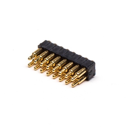 Double Row Pogo Pin Connector 16 Pin 2MM Pitch Gold Plating Side-mounted Double Row Pogo Pin Connector 16 Pin 2MM Pitch Gold Plating Side-mounted