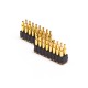 Double Row Pogo Pin Connector 16 Pin 2MM Pitch Gold Plating Side-mounted Double Row Pogo Pin Connector 16 Pin 2MM Pitch Gold Plating Side-mounted