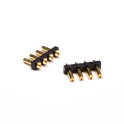 Male Pogo Pin Connector Single Row Multi Pin Series T Type Brass 4 Pin 3MM Pitch