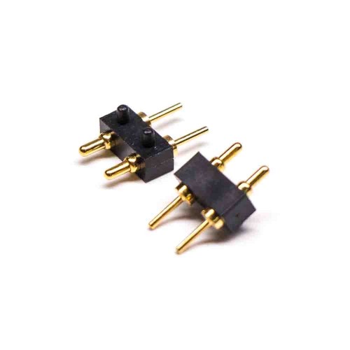 Pogo Pin Battery Connector 2 Pin Single Row Plug-in Type 3.5MM Pitch Insert Welding