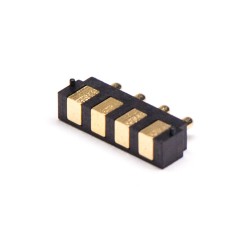 Pogo Pin Battery Connector Brass Multi Pin Series Flat Type 4 Pin 2.5MM Pitch Solder
