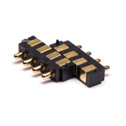 Pogo Pin Battery Connector Brass Multi Pin Series Flat Type 4 Pin 2.5MM Pitch Solder