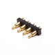 Pogo Pin Connector 4 Pin Single Row Side-mounted Gold Plating Brass Pitch 3MM Pogo Pin Connector 4 Pin Single Row Side-mounted Gold Plating Brass Pitch 3MM