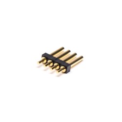 Pogo Pin Connector 4 Pin T Type Brass Gold Plating 2.5MM Pitch Single Row Thickness 2MM