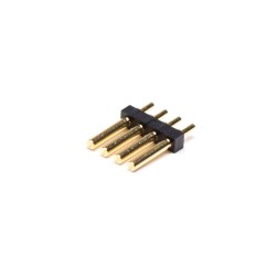 Pogo Pin Connector 4 Pin T Type Brass Gold Plating 2.5MM Pitch Single Row Thickness 2MM