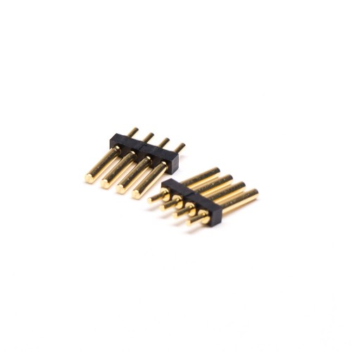 Pogo Pin Connector 4 Pin T Type Brass Gold Plating 2.5MM Pitch Single Row Thickness 2MM Pogo Pin Connector 4 Pin T Type Brass Gold Plating 2.5MM Pitch Single Row Thickness 2MM