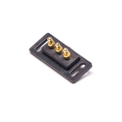 Pogo Pin Connector,Multi Pin Series Plug-in Type,Brass,Gold Plating,3 Pin,2.5 Pitch,Single Row