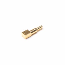 Pogo Pin Soldering Connector Single Core Shaped Flat Type Brass Straight Gold Plating