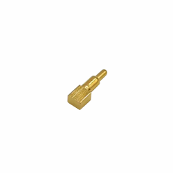 Pogo Pin Soldering Connector Single Core Shaped Flat Type Brass Straight Gold Plating
