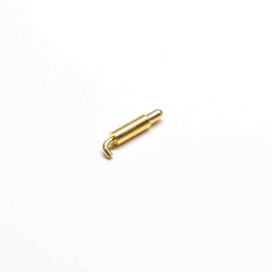 Pogo Pin Types Single Core Brass Gold Plating Needle Shaft Tail Bend