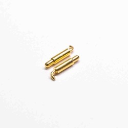 Pogo Pin Types Single Core Brass Gold Plating Needle Shaft Tail Bend