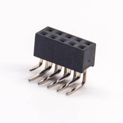10pcs Header 10 Pin Dual Row 1X10 Pin 90 Degree DIP Type PCB Mount