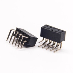 10pcs Header 10 Pin Dual Row 1X10 Pin 90 Degree DIP Type PCB Mount
