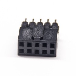 2pcs Double Row Female Header 10 Way Straight 2.54 PH DIP Type