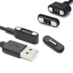 4Pin 6Core HighCurrent Magnetic Connector with Male Female Socket Waterproof IP67 Magnetic Data Cable