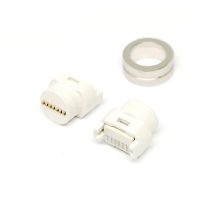 Vertical Mounting 7-Pin SMT Round Magnetic Connector with 7mm Line End for PCB Boards