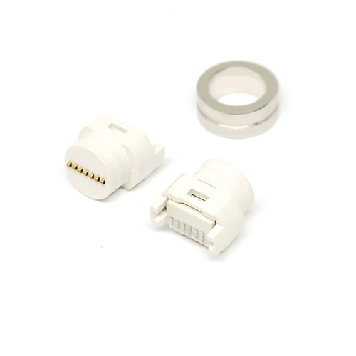 Vertical Mounting 7-Pin SMT Round Magnetic Connector with 7mm Line End for PCB Boards Vertical Mounting 7-Pin SMT Round Magnetic Connector with 7mm Line End for PCB Boards