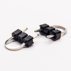 2.54mm Pin Header Single Row U Type 2 Pin Through Hole (2pcs)