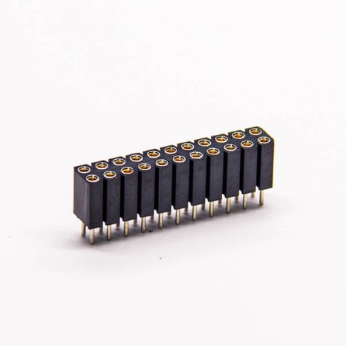 Female Header Circular Holes Dual Row 22 Way 2.54mm Pitch DIP Female Header Circular Holes Dual Row 22 Way 2.54mm Pitch DIP