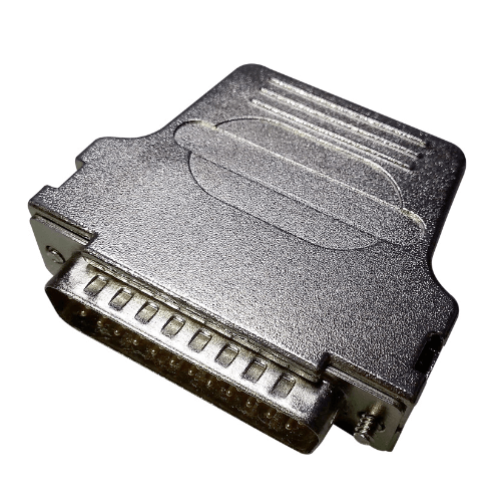 D SUB25 Shell 45 degrees With wire clip 25Pin Zinc Alloy Silver HDB44
