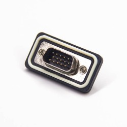 15 pin d sub connector Standard IP67 type 3 Rows Through Hole Panel Mount With Harpoon 20pcs