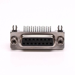 15 Pin D Sub Female Connector Right Angle Staking Type for PCB Mount