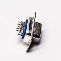 15 Pin D SUB Straight Connector Female Bule Solder Type for Cable