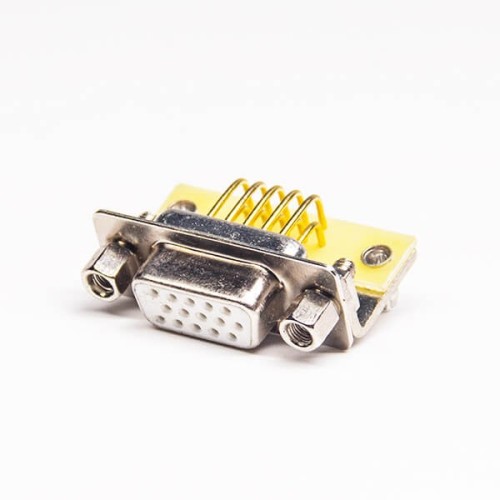 15 Pin Female HD D SUB Connector Right Angled Through Hole for PCB Mount 15 Pin Female HD D SUB Connector Right Angled Through Hole for PCB Mount