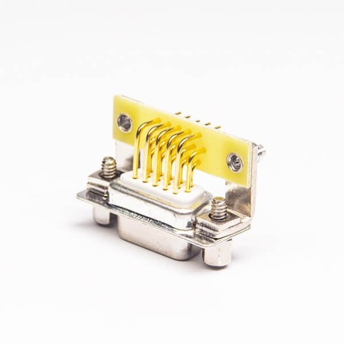 15 Pin Female HD D SUB Connector Right Angled Through Hole for PCB Mount 15 Pin Female HD D SUB Connector Right Angled Through Hole for PCB Mount