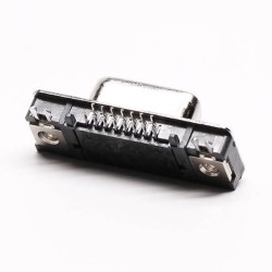 15 Pin HD D-sub Jack Right Angled Though Hole Black staking type 20pcs