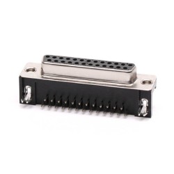 25 Pin D Sub Female Cconnector RA Solder Type for PCB with Stamped Pin 20pcs