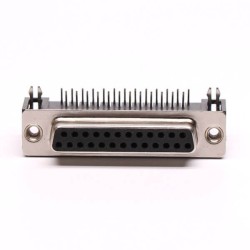 25 Pin D Sub Female Cconnector RA Solder Type for PCB with Stamped Pin