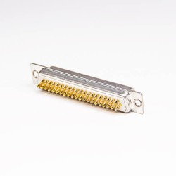 62 Pin High Density D sub Connector Female 180 Degree Solder Type White
