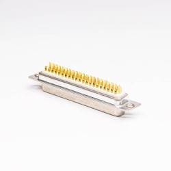 62 Pin High Density D sub Connector Female 180 Degree Solder Type White