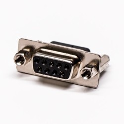 9 Pin D sub Connector Female Straight Machined Pin Through Hole for PCB Mount 20pcs
