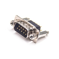 9 pin d sub Connector Male Straight Type For PCB Mount Machined Contacts 20pcs
