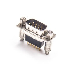 9 pin d sub Connector Male Straight Type For PCB Mount Machined Contacts