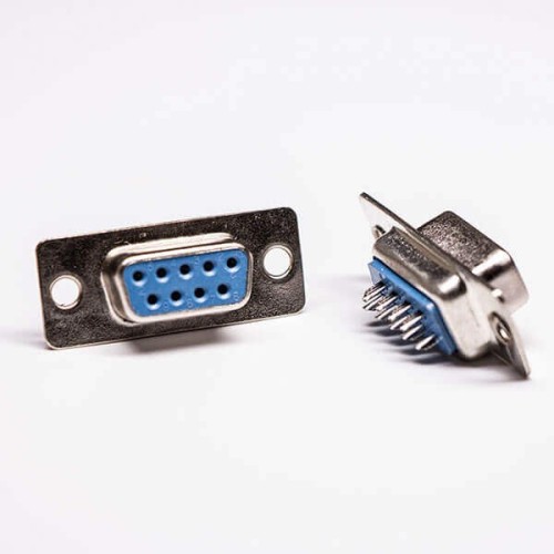 9 Pin d sub Female Connector Straight Blue Cable Connector 9 Pin d sub Female Connector Straight Blue Cable Connector