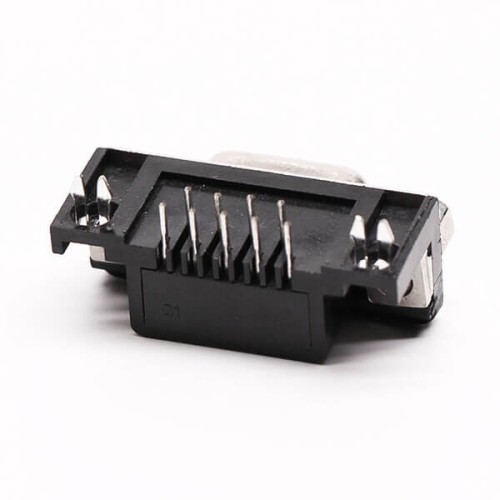 9 Pin Female Solder D Sub Connector RA Solder Type for PCB with Stamped Pin 9 Pin Female Solder D Sub Connector RA Solder Type for PCB with Stamped Pin