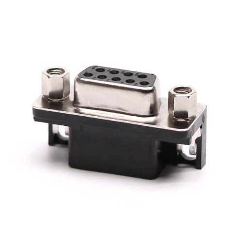 9 Pin Female Solder D Sub Connector RA Solder Type for PCB with Stamped Pin 9 Pin Female Solder D Sub Connector RA Solder Type for PCB with Stamped Pin