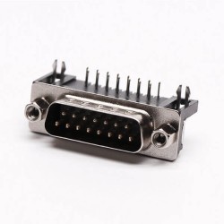 Best D Sub Male 15 Pin 90° Connector Staking Type for PCB Mount