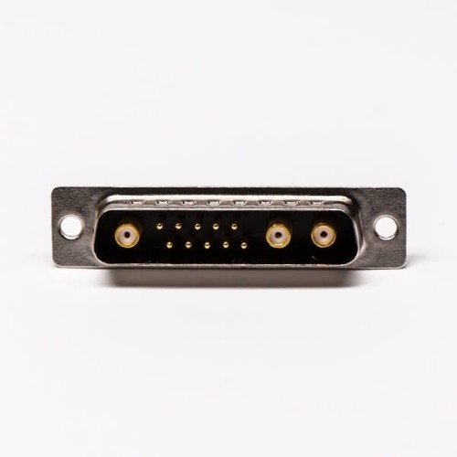 Coaxial D SUB Power Connector 13W3 180° Male Staking and Solder Type For Cable Mount Coaxial D SUB Power Connector 13W3 180° Male Staking and Solder Type For Cable Mount