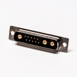 Coaxial D SUB Power Connector 13W3 180° Male Staking and Solder Type For Cable Mount 20pcs