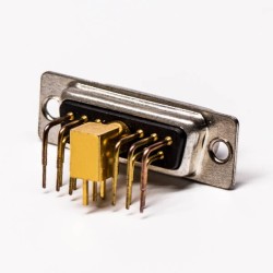 Coaxial D SUB Right Angled Male Solder Type with Staking for PCB Mount