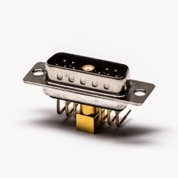 Coaxial D SUB Right Angled Male Solder Type with Staking for PCB Mount