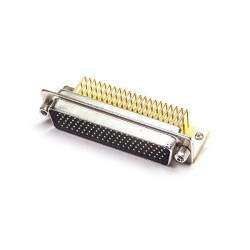 D sub 104 pin Male Right Angle For PCB Mount Machined Contacts Connector