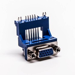 D sub 15 Pin Female 90° Degree Elevated Staking Type Though Hole