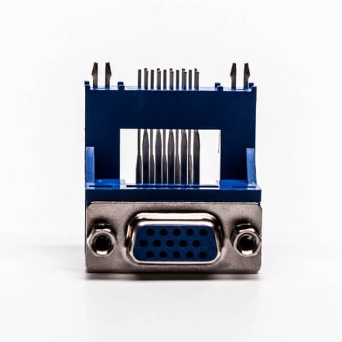 D sub 15 Pin Female 90° Degree Elevated Staking Type Though Hole
